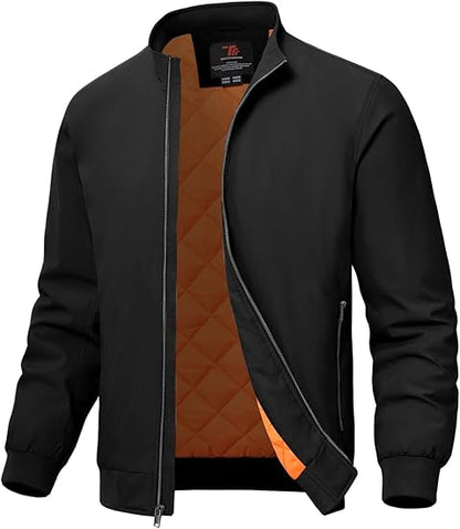 Moon Walker Fashion Men's Winter Lightweight Bomber Jackets Water Resistant