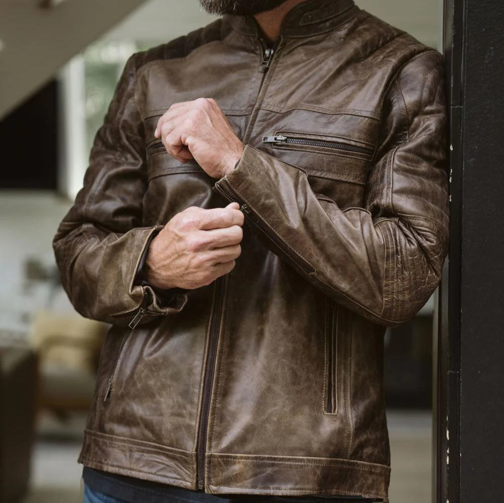 Moon Walker Fashions Café Racer Leather Jacket