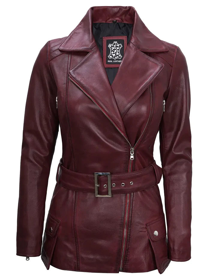 Moon Walker Fashions  Women Leather Biker Jacket