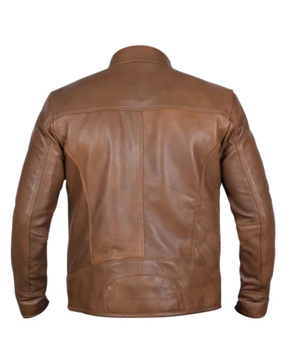 Moon Walker Fashions Men Camel Dodge Biker Jacket