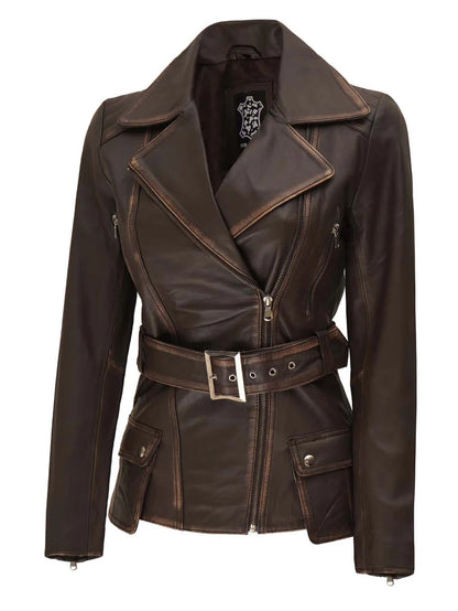 Moon Walker Fashions  Women Leather Biker Jacket