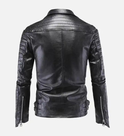 Moon Walker Fashions Burberry Quilted Black Leather Biker Jacket