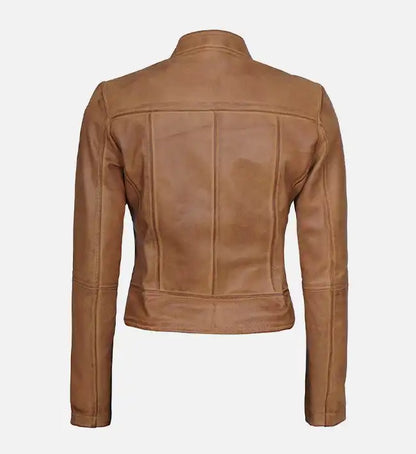 Moon Walker Fashions Ricki in Gigli Brown Leather Jacket